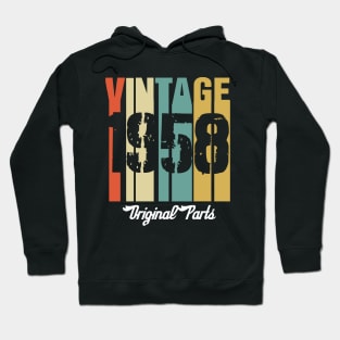 Vintage 1958 Original Parts Retro Vintage Birthday Gifts 62s Hoodie